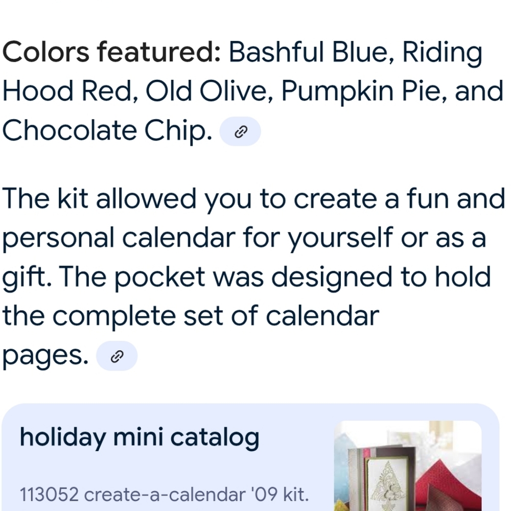 Stampin' Up! Create-A-Calendar Kit 09 113052 Blue Red Pumpkin Pie Chocolate Chip - Picture 5 of 10